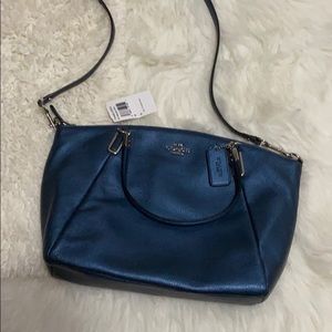 Coach tote bag with color metal blue